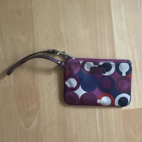 Geometric Patterned Coach Wristlet - Picture 2 of 4